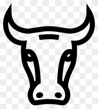 Bull Face Frontal Outline Comments - Face Bull Logo Clipart