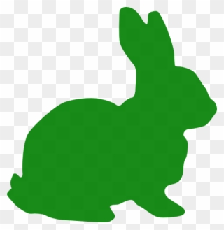 Green Bunny - Rabbit Silhouette Png Clipart