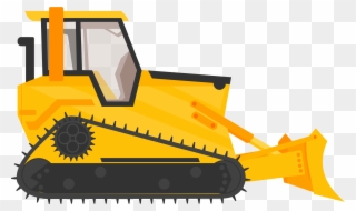 Bulldozer Excavator Heavy Machinery Construction - Cartoon Bulldozer Clipart