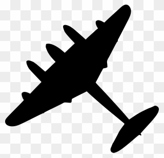Airplane Second World War Fighter Aircraft Military - War Plane Silhouette Png Clipart