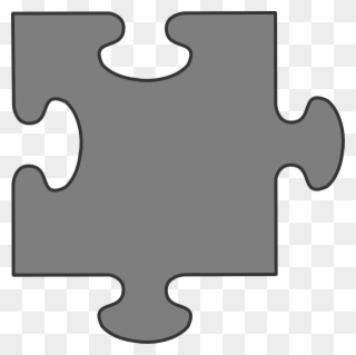 Gray Border Puzzle Piece Clip Art - Vector Jigsaw Puzzle Piece - Png Download