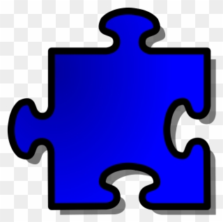 Free Vector Blue Jigsaw Piece Clip Art - Blue Jigsaw Puzzle Piece T Shirt - Png Download
