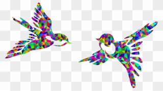 Bird Silhouette Flight Drawing Animal - Colorful Bird Flying Clipart - Png Download