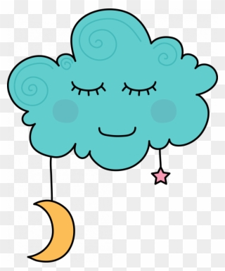 Dreaming Clipart Cloud Cartoon - Sleeping Clouds Clipart - Png Download