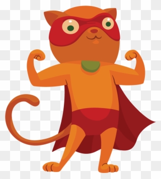 Hero Clipart Cat - Cat Superhero Clip Art - Png Download