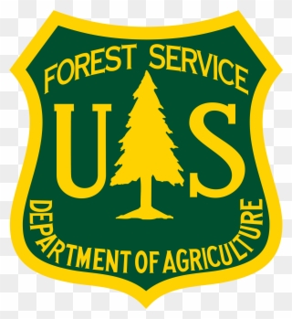 White Letters On Black Background - Forest Service Logo Png Clipart