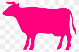 Pink Cow Clipart Collection - Cow Silhouette Grey - Png Download