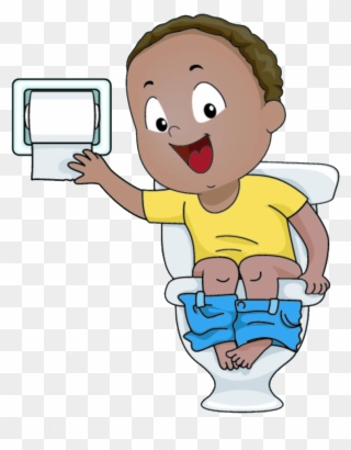 Potty Clipart Clip Art - Sitting On Toilet Cartoon - Png Download