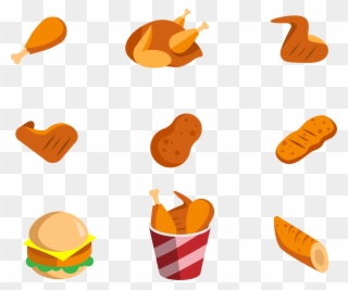 Fried Chicken Fast Food Junk Burger Icon - 炸 雞 Icon Clipart