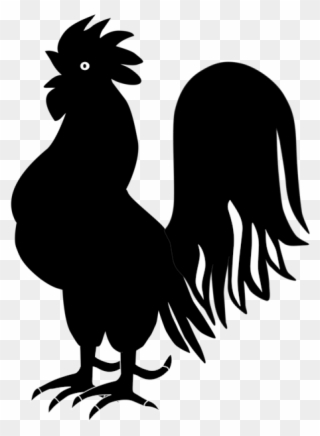 Rooster Chicken Landfowl Silhouette Drawing - Big Black Rooster Cartoon Clipart