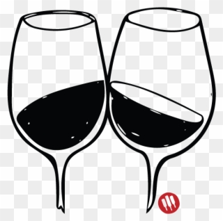 Clip Library Stock Clinking Glasses Clipart - Wine Black And White - Png Download
