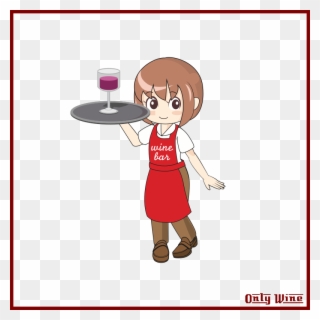 Medium Image - Wine Waitress Clipart