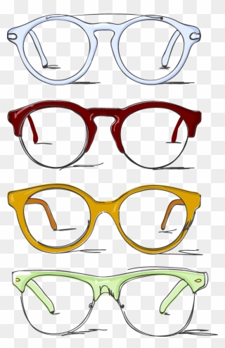 Clipart Free Stock Browline Glasses Drawing Clip Art - Writers Glasses - Png Download