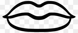 Black And White Smiley Lip Mouth - Black And White Clip Art Mouth - Png Download