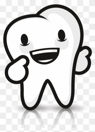 Clipart Black And White Library Braces Drawing Cute - Cartoon Tooth Png Transparent Png