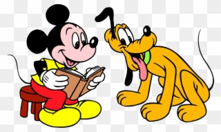 Mickey & Pluto Clipart - Mickey Mouse At School - Png Download
