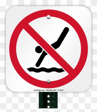 Diving Clipart Competitive Swimming - No Diving Warning Sign - Png Download