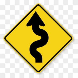 Narrow Road Signs - Winding Road Sign Png Clipart