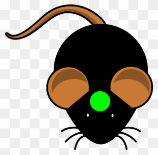 Black Mouse W/ Green Circle Clip Art Vector Online - Black Mouse Clipart - Png Download