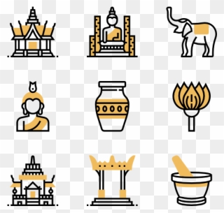 Thailand Symbols - Buddha Icon Clipart