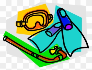Vector Illustration Of Diving And Snorkeling Mask, Clipart