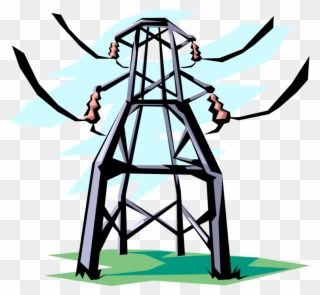 Vector Illustration Of Transmission Tower Carries Electrical - Energia Clipart - Png Download