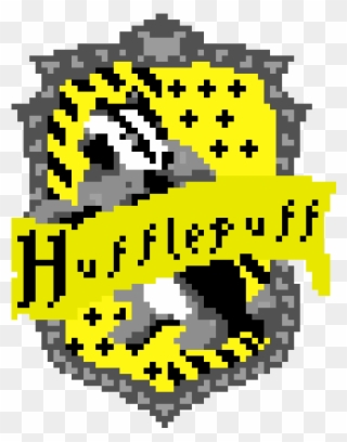 #hufflepuff - Pixel Art Hufflepuff Logo Clipart