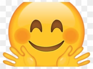Sad Emoji Clipart Upset - Hugging Face Hugs Hands Blush Smiley Emoji T Shirt - Png Download