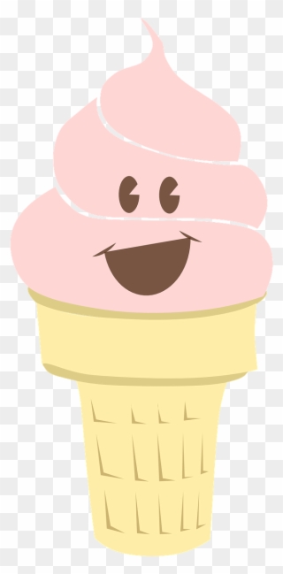 Character Pink Ice Cream Cone Png Image - Gambar Ice Cream Animasi Lucu Clipart