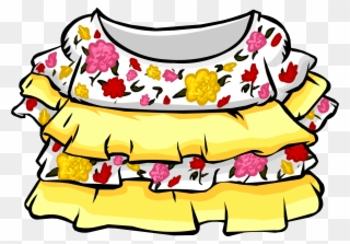 Yellow Fiesta Dress - Club Penguin Floral Dress Clipart