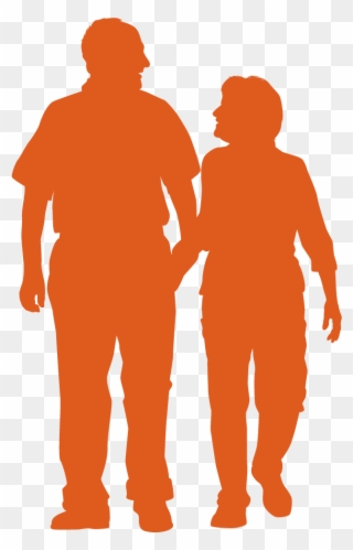 Graphic Free Elderly Couple Clipart - Silhouette Older Couple - Png Download