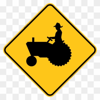 Tractor Crossing Icon Warning Trail Sign - Tractor Road Sign Clipart