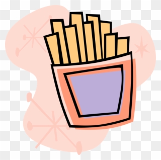 Vector Illustration Of French-fried Potatoes Fast Food - Deep Frying Clipart