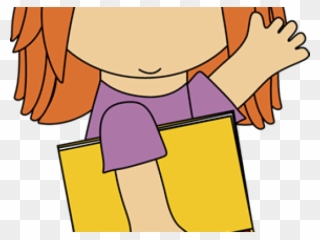 Girl And A Book Clipart - Png Download