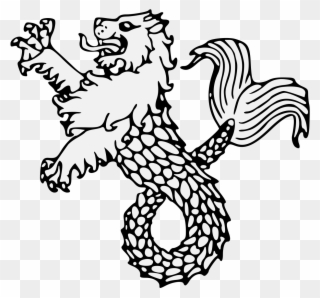 Heraldic Lion Crest Png Clipart Library Library - Sea Monster Heraldry Sea Transparent Png