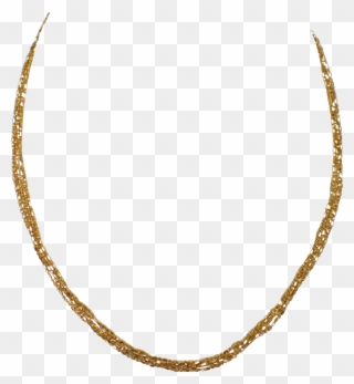17" 14k Yellow Gold 5 Strand Bead Link Necklace - Necklace Clipart