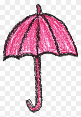 Crayon Umbrella Drawing Png - Drawing Clipart