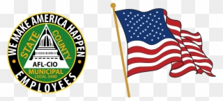 Afscme - Clipart American Flag Flying - Png Download