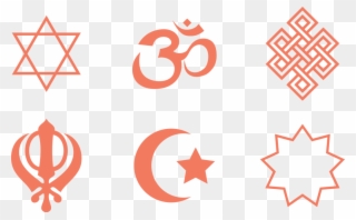 Myth - Six Main Religions Symbols Clipart