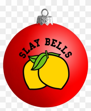 Slay Bells Red Satin Ball Ornament- $12 Us - Beyonce Christmas Ornament Clipart