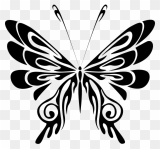 Tribal Butterfly Cliparts - Butterfly Clipart Black Png Transparent Png