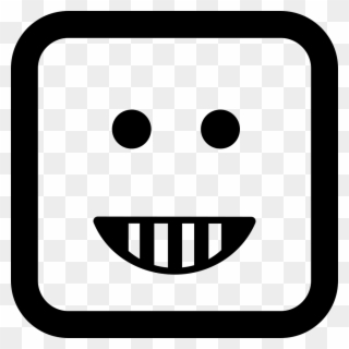 Emoticon Smiling Square Face - Square Face Cartoons Clipart