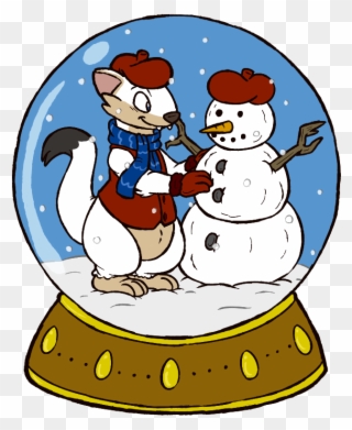 Wesley Snowglobe Button - Cartoon Clipart