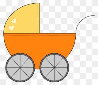 Orange Clipart Baby Carriage - Baby Transport - Png Download