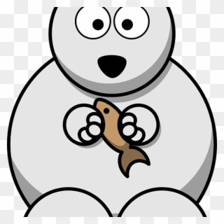 Polar Bear Clipart Free Bear Polar Arctic Free Vector - Cartoon Bear Black And White - Png Download