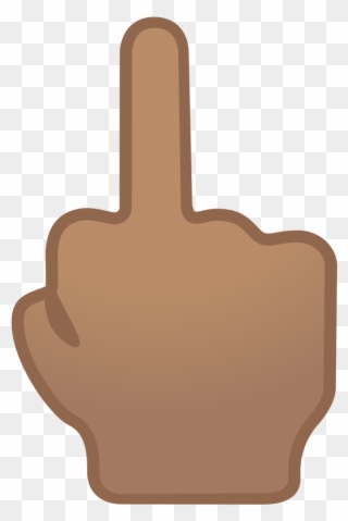 Finger Medium Skin Tone Icon Noto People - Middle Finger Png Emoji Clipart