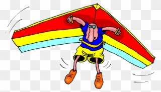 Man On Hang Glider - Hang Gliding Cartoon Png Clipart