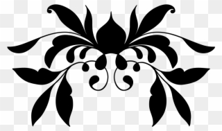 Flower Flourish Clipart Image - Black And White Flourish Clipart - Png Download