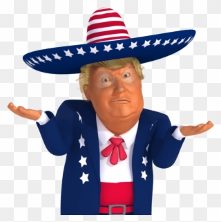 Trumpstickers Shoulder Shrug Mexican Trump Caricature - Shrug Clipart