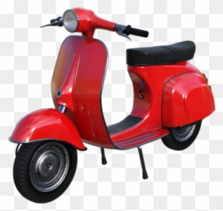 Classic Red Vehicle Png And Psd File - Scooter Clipart
